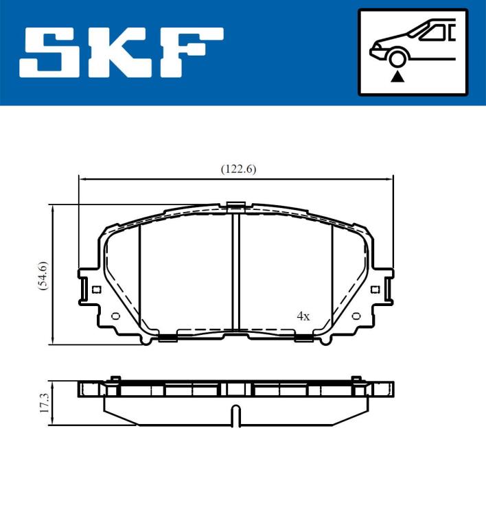 Jogo de 4 pastilhas de travão SKF ref. VKBP 80970
